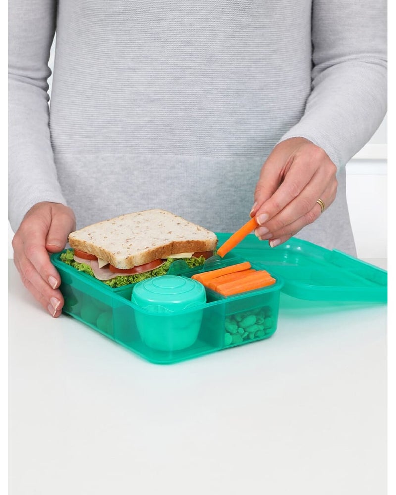 sistema صندوق غداء سيستما بينتو 1.65 لتر - حاوية طعام مقاومة للتسرب وخالية من BPA مع أقسام (أخضر) - Image 2