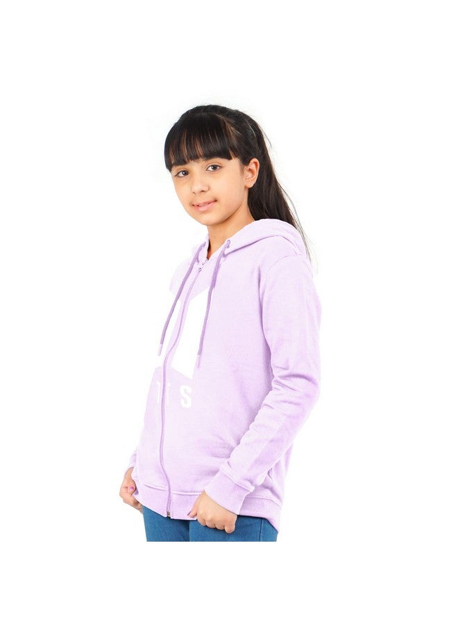 Ariel ARIEL Girls Cotton Hooded Regular Sweatshirt(Ar-Ghood-P1-1314-Purplebtshoodie_Multicolor_13-14 Years) Purple  - Image 2