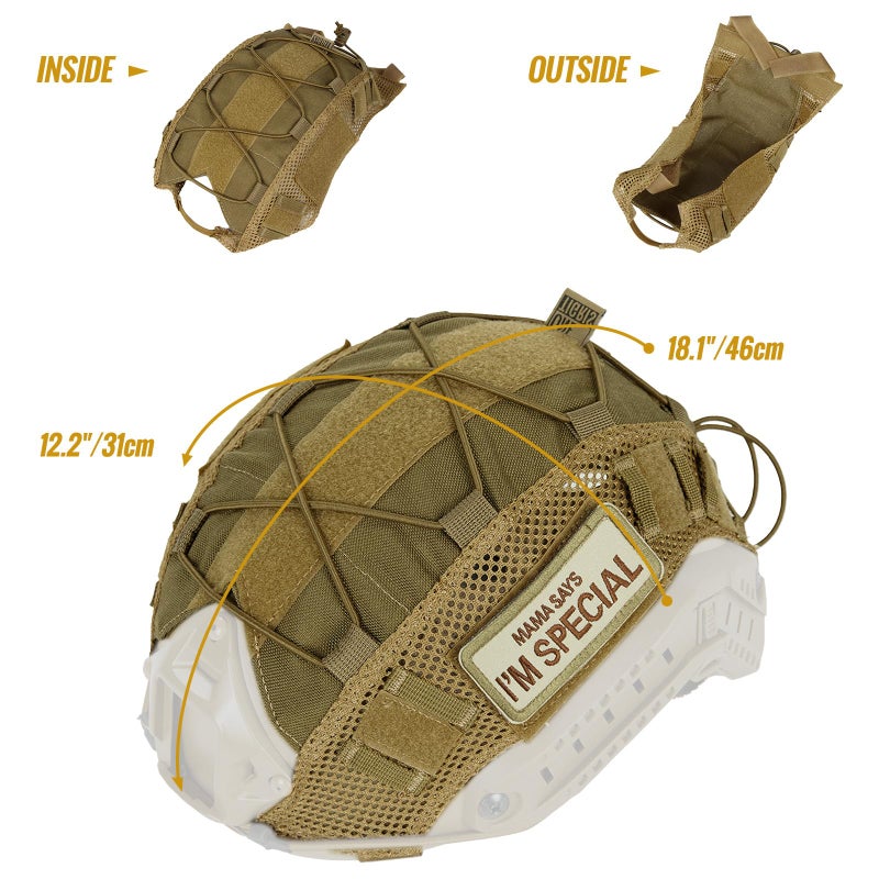 OneTigris Helmet Cover, Tactical Cloth Cover for Fast Hel-met in Size L or M/L, XL or L/XL, Bump in Size XL or L/XL - ZKB12 - Image 4