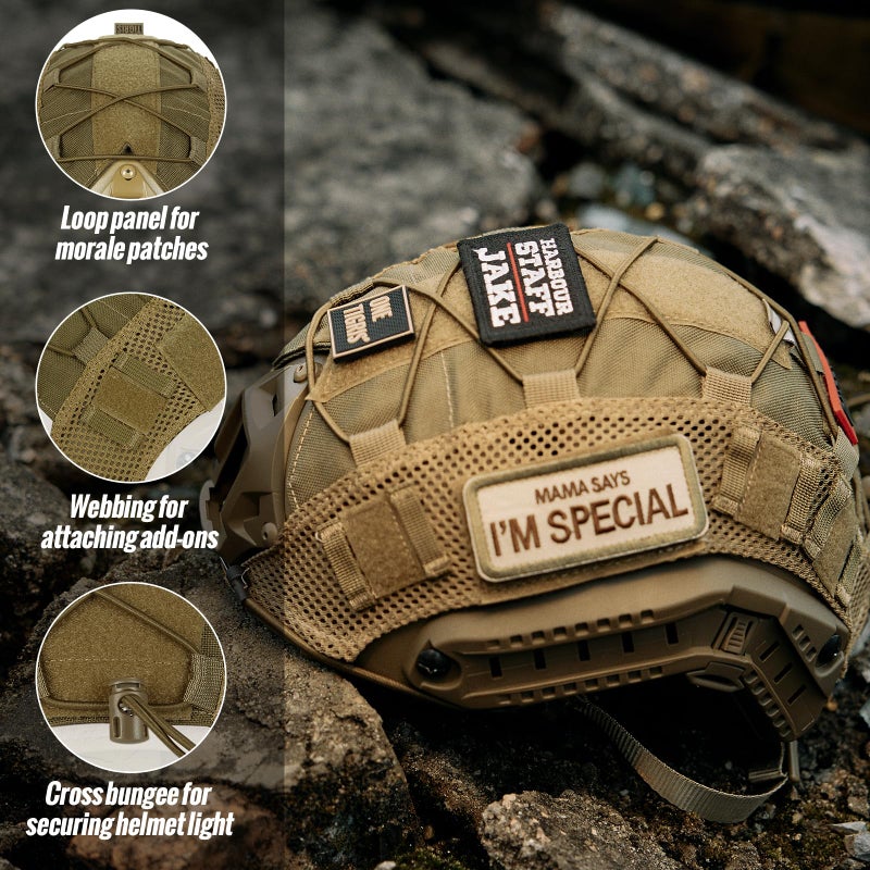OneTigris Helmet Cover, Tactical Cloth Cover for Fast Hel-met in Size L or M/L, XL or L/XL, Bump in Size XL or L/XL - ZKB12 - Image 5