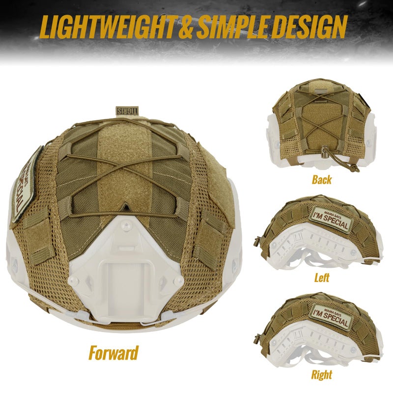 OneTigris Helmet Cover, Tactical Cloth Cover for Fast Hel-met in Size L or M/L, XL or L/XL, Bump in Size XL or L/XL - ZKB12 - Image 3