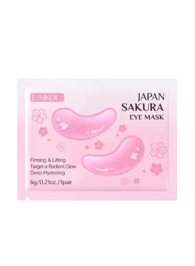 لايكو قناع/رقعة كولاجين للعين ، خلاصة زهرة الكرز اليابانية للعناية بالبشرة، ترطيب عميق لتخفيف انتفاخ العين والهالات السوداء وتقليل الخطوط الدقيقة، عناية طبيعية بالكامل مضادة للشيخوخة - Image 1