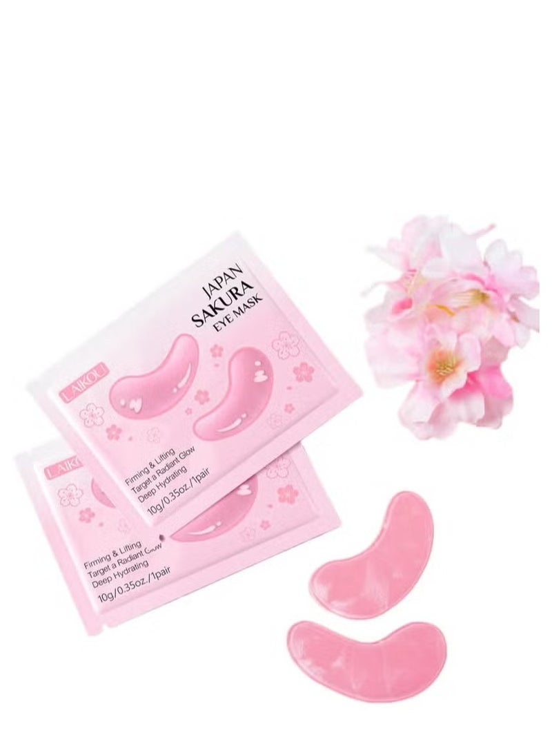 لايكو قناع/رقعة كولاجين للعين ، خلاصة زهرة الكرز اليابانية للعناية بالبشرة، ترطيب عميق لتخفيف انتفاخ العين والهالات السوداء وتقليل الخطوط الدقيقة، عناية طبيعية بالكامل مضادة للشيخوخة - Image 2