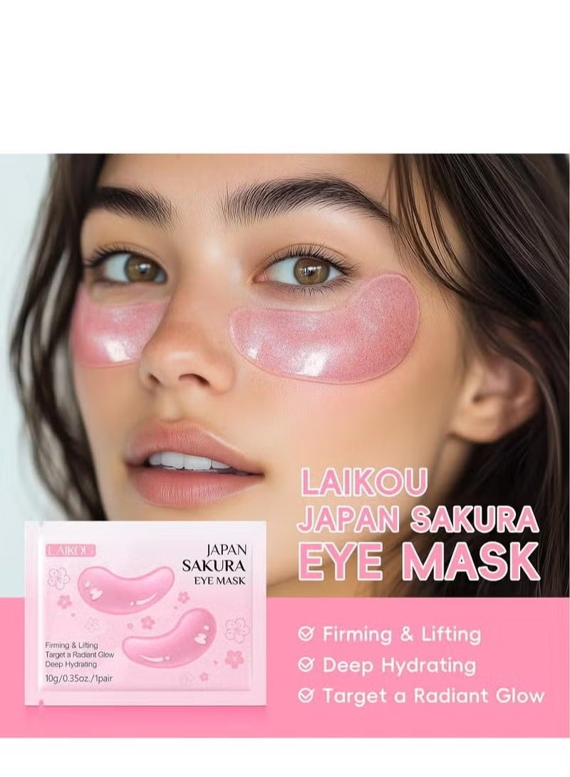 لايكو قناع/رقعة كولاجين للعين ، خلاصة زهرة الكرز اليابانية للعناية بالبشرة، ترطيب عميق لتخفيف انتفاخ العين والهالات السوداء وتقليل الخطوط الدقيقة، عناية طبيعية بالكامل مضادة للشيخوخة - Image 5