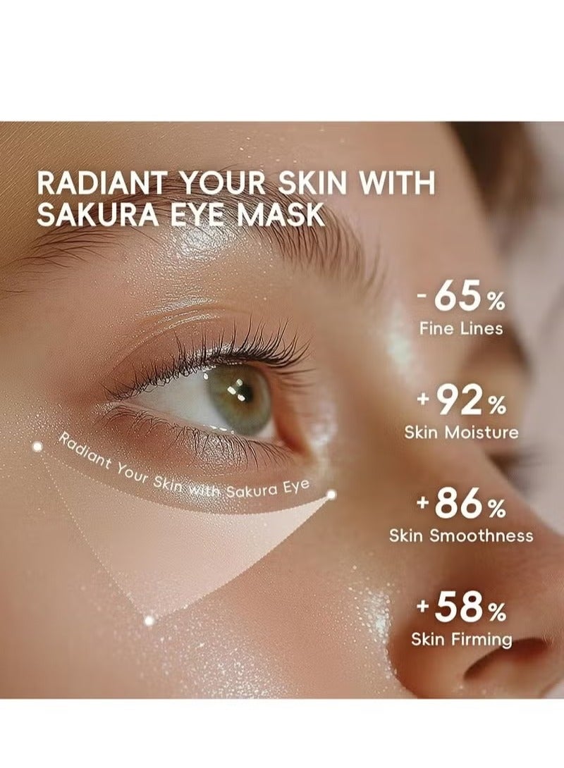 لايكو قناع/رقعة كولاجين للعين ، خلاصة زهرة الكرز اليابانية للعناية بالبشرة، ترطيب عميق لتخفيف انتفاخ العين والهالات السوداء وتقليل الخطوط الدقيقة، عناية طبيعية بالكامل مضادة للشيخوخة - Image 3