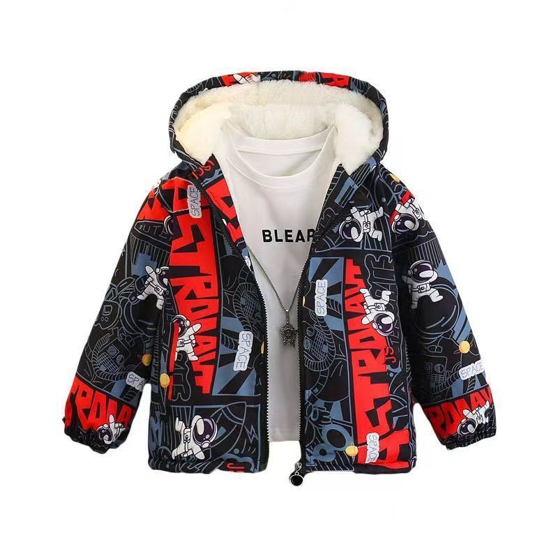Boys' Cotton Coat Children'S Clothing Fleece-Lined Thickened Baby Winter Jacket Cotton Jacket Trendy - Image 5