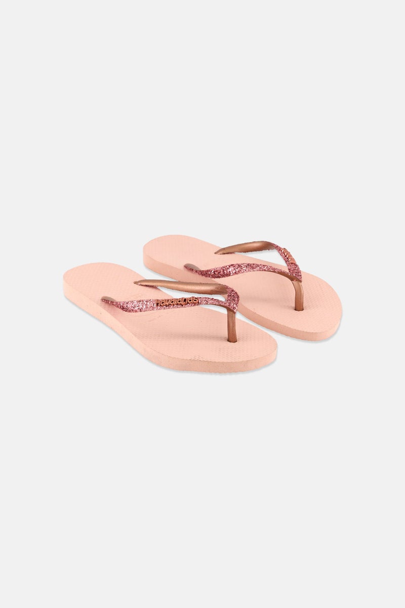 havaianas Women Glitter Style 2 Flip Flops, Light Pink - Image 1