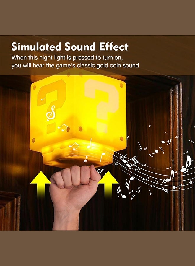 Sweet Life Super Bros-Mini Question Block Night Light, Bedside Lamp, Desklamp for Kids and Fans, Birthday Gift, Holiday Gift, Equipped with The Game's Same Gold Coin Sound (with USB Power Cable) - Image 2