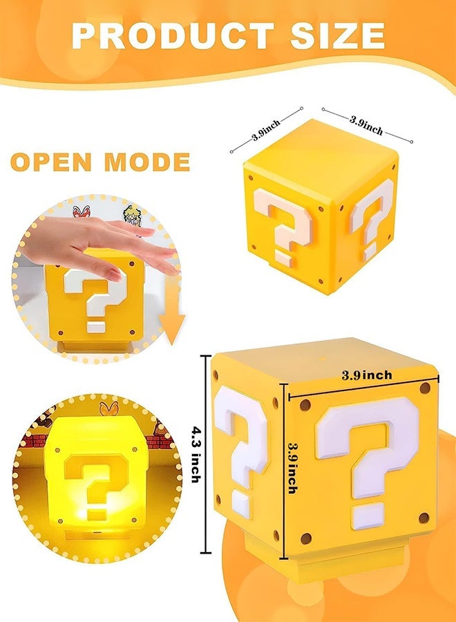 Sweet Life Super Bros-Mini Question Block Night Light, Bedside Lamp, Desklamp for Kids and Fans, Birthday Gift, Holiday Gift, Equipped with The Game's Same Gold Coin Sound (with USB Power Cable) - Image 3