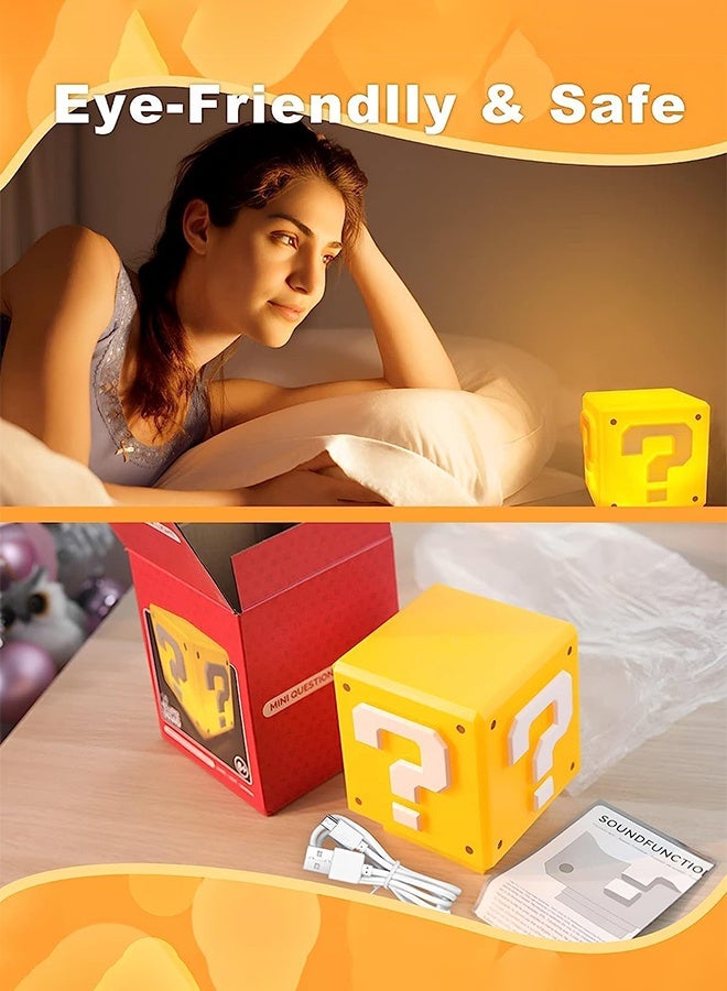 Sweet Life Super Bros-Mini Question Block Night Light, Bedside Lamp, Desklamp for Kids and Fans, Birthday Gift, Holiday Gift, Equipped with The Game's Same Gold Coin Sound (with USB Power Cable) - Image 5