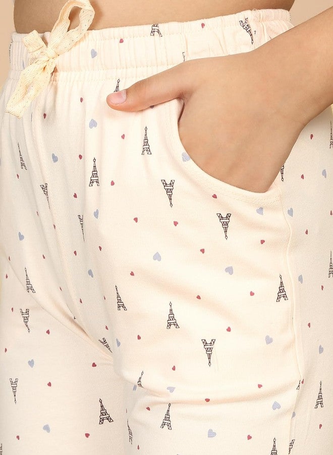 Sweet Dreams Girl's Cotton Printed Pajama Set Pack of 2 (6089AW Shell Peach 5 6 Years) - Image 5