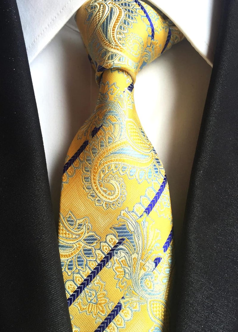 MENDENG Store Men's Classic Necktie Jacquard Woven Ties for Men Formal Business Ties Wedding Party Groomsmen Black Tie - Image 2