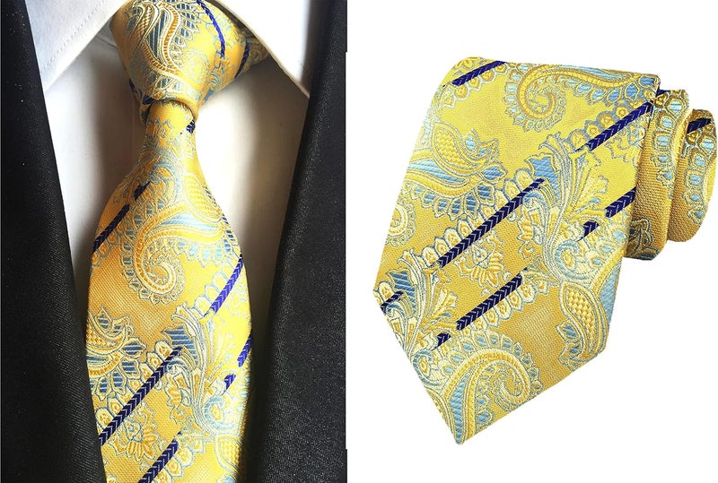 MENDENG Store Men's Classic Necktie Jacquard Woven Ties for Men Formal Business Ties Wedding Party Groomsmen Black Tie - Image 3