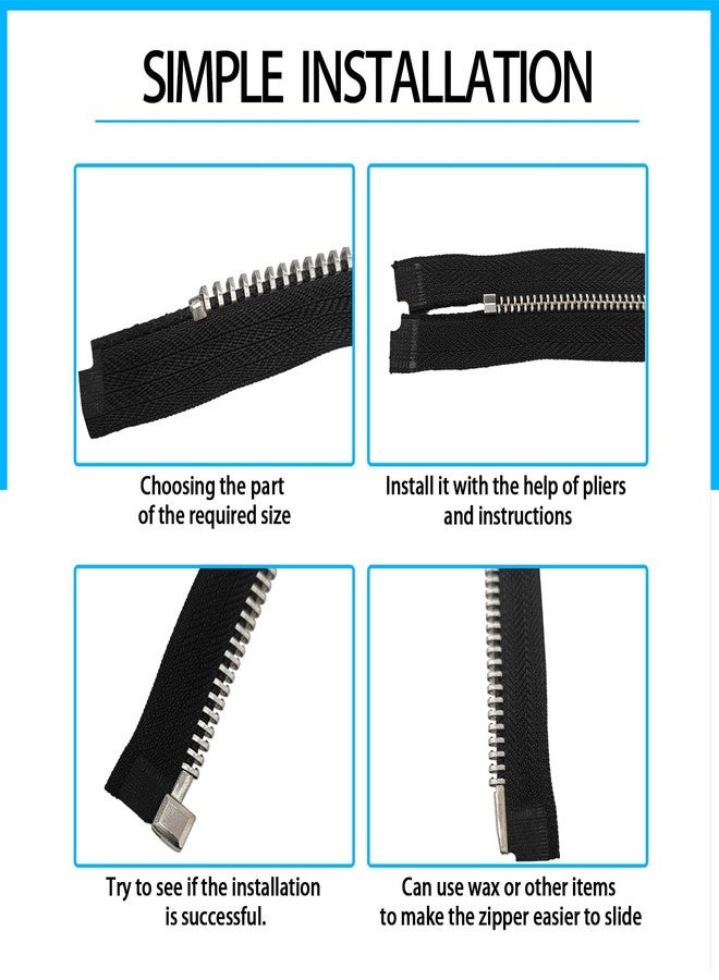 ريناشد مجموعة دبابيس إدخال سحاب معدنية مكونة من 80 قطعة، ملحقات رأس السحاب المنزلق، سدادة إصلاح المزلاج المنزلق، مثبت طرف مفتوح، سدادة علوية سفلية للسترات والمعاطف، 4 ألوان، قطع غيار للخياطة، 4 مقاسات - Image 5