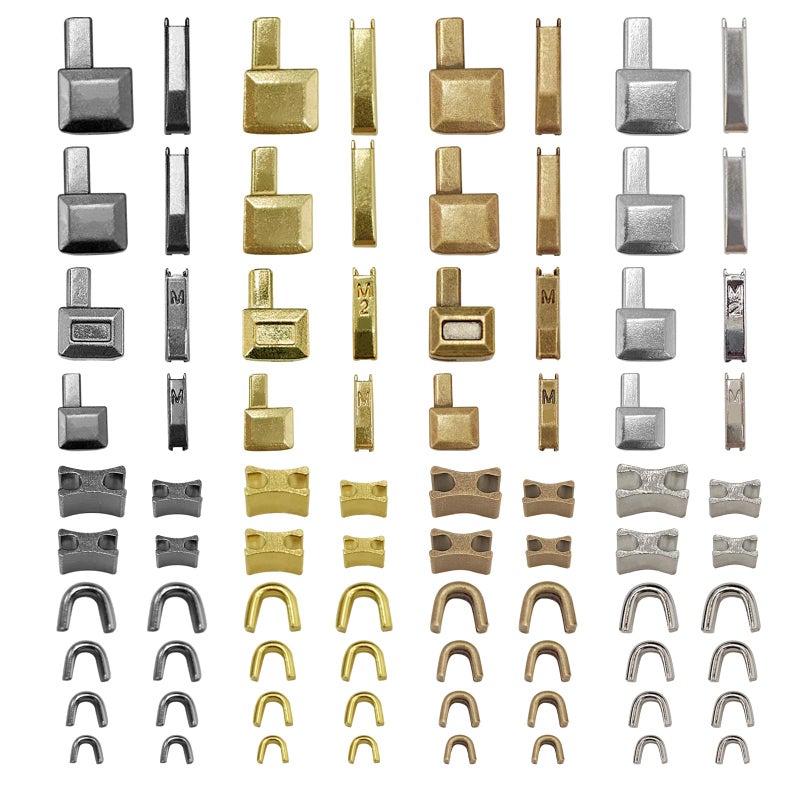 ريناشد مجموعة دبابيس إدخال سحاب معدنية مكونة من 80 قطعة، ملحقات رأس السحاب المنزلق، سدادة إصلاح المزلاج المنزلق، مثبت طرف مفتوح، سدادة علوية سفلية للسترات والمعاطف، 4 ألوان، قطع غيار للخياطة، 4 مقاسات - Image 1