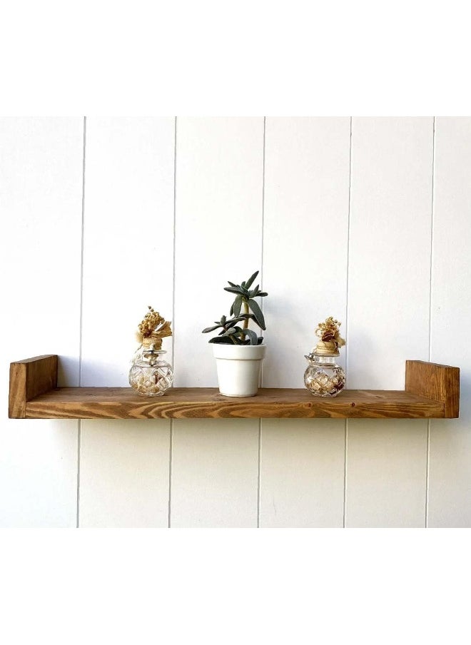 Horoof Home Horoof Home® Rustic Wood Floating Shelf with Side Brackets  - Image 5