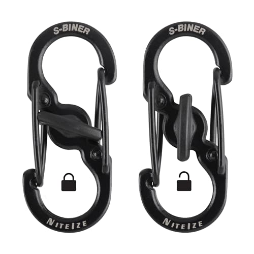 Nite Ize SBiner MicroLock Stainless Steel Durable Key Holder Carabiner Clip SBiner with Locking Gates Durable Strong Mini Carabiners for Keychain Accessories Black 5 Pack - Image 3