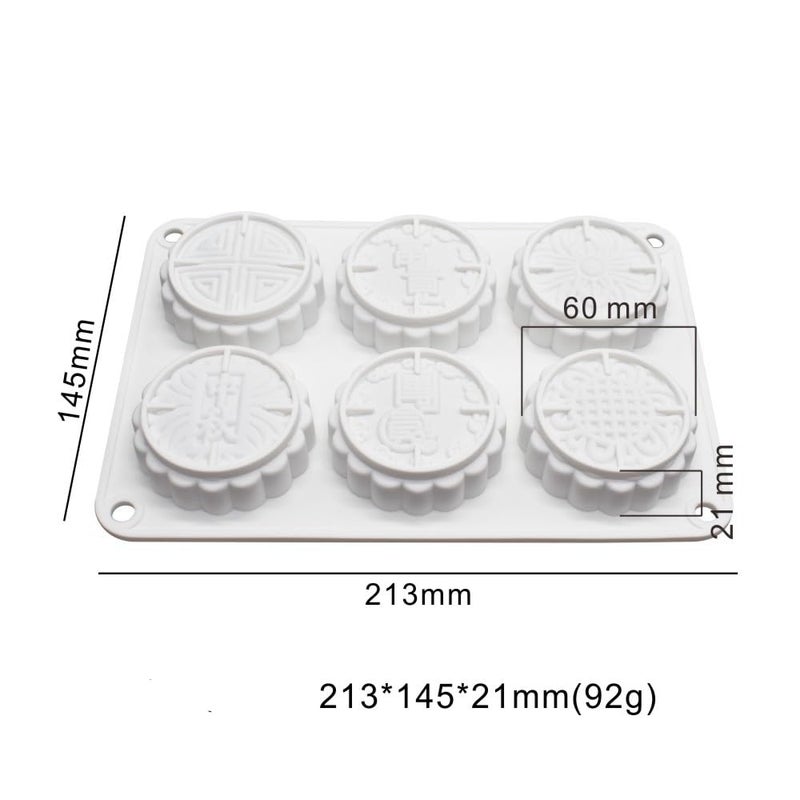 mostsom 6 Flower Silicone Cake Mold Handmake DIY Bread Mould Silicone Moulds For Cake Mooncake Mold Cake Tools (Mooncake O_8.52 X5.8 X0.84 inch) - Image 2