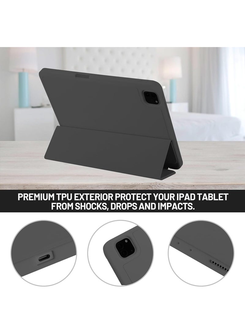 LEDIN Case Compatible with iPad Pro 11 (2024) Case/iPad Pro 11 Case Pro 11 Inch with Pencil Holder, Trifold Stand Protective Case Supports 2nd Gen iPencil Charging, Auto Sleep/Wake - Image 2