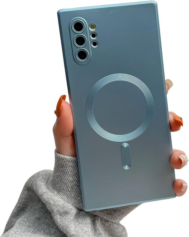 Doowear Galaxy Note 10+Plus Case Magnetic [Support Magsafe Charger] Wireless Anti-Scratch Shockproof Full Camera Protection Silicone Phone Cover Case for Samsung Galaxy Note 10 Plus 6.8"-Blue - Image 1