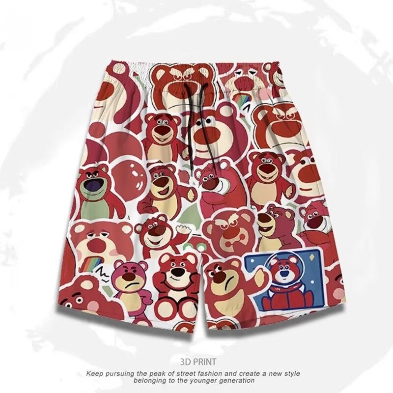 American Style Retro Shorts Mens Summer Japanese Style Trendy Brand Ins Beach Pants Casual Outer Wear Wide Leg Sports Pants W164# Green - Image 2