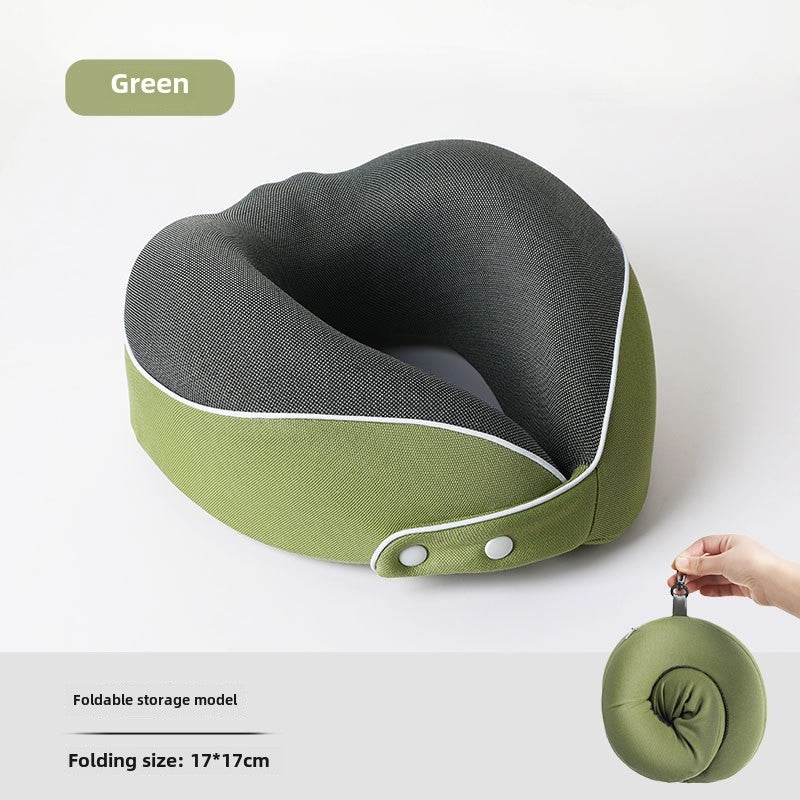 Memory Foam U-Shaped Pillow for Office Nap Upgraded Green 