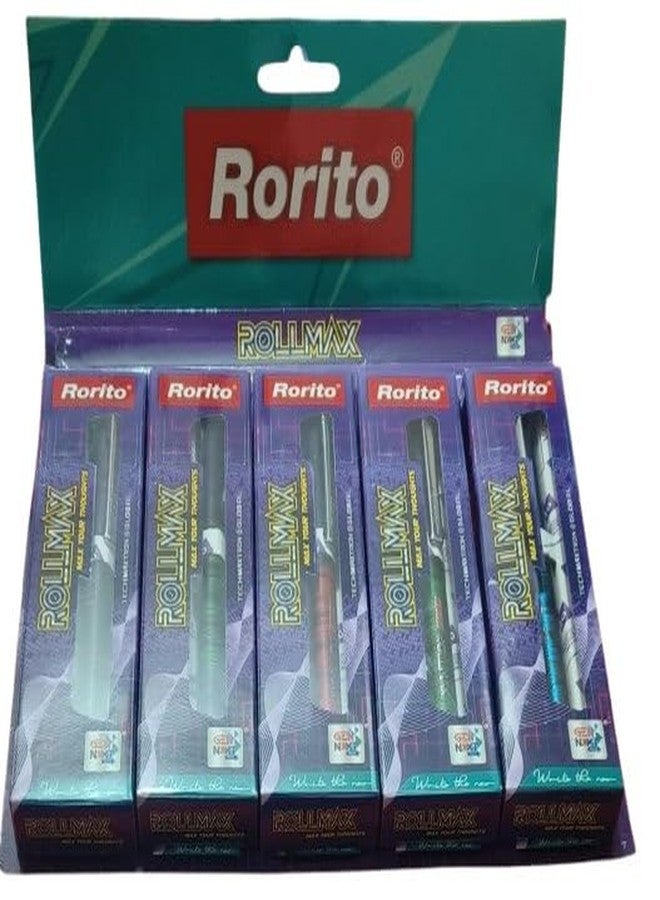 FIRST CLICK أقلام حبر جاف FIRST CLICK Rollmax Hi-Tech Roller Blue Writing 5 | نظام حبر سائل | كتابة سلسة | رأس بكرة دقيق | كتابة بزاوية 360 درجة | تصميم أنيق | 5 ألوان للجسم في العبوة. - Image 3