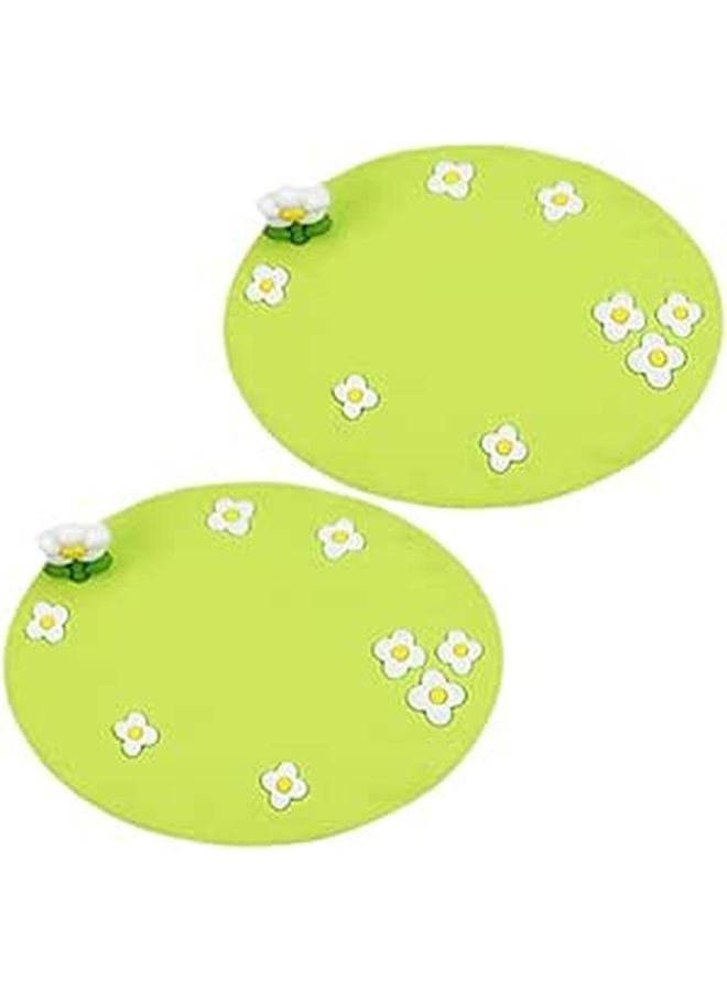 2Pcs Non Slip Car Dashboard Mat Keep Furniture From Sliding Black - Image 1