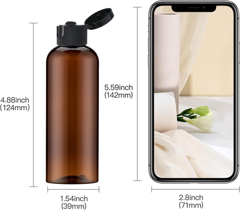 LISAPACK 3.4 oz Travel Bottles for Toiletries, Plastic Travel Size Containers for Shampoo Conditioner TSA Approved, Empty Small Squeeze for Lotion, Leak Proof Mini Liquid Tube for Refillable Brown - Image 4