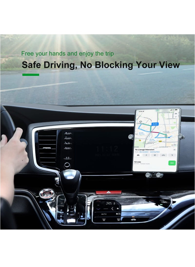 XiuWoo Car Phone Holder, Aluminum Z Fold 3 Mount Vent Universal Gravity Cell Holder for Samsung Galaxy / 2 S21 S20 Mobile Devices Under 8 inch (Silver) - Image 4