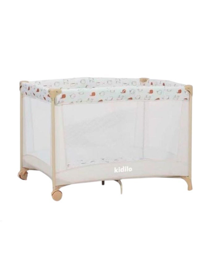 كيديليو سرير أطفال محمول وقابل للطي – مهد سفر آمن مع جوانب شبكية وعجلات، سهل الطي والنقل، مثالي للرضع والأطفال الصغار - Image 1