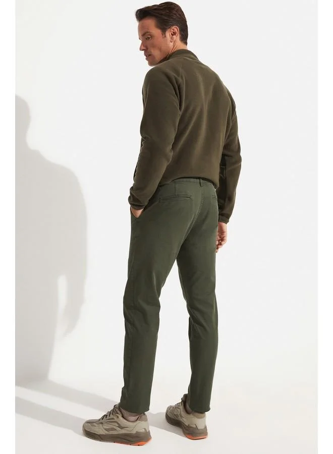 JUNE June Men Kangaroo Pocket Fleece Sweatshirt Khaki