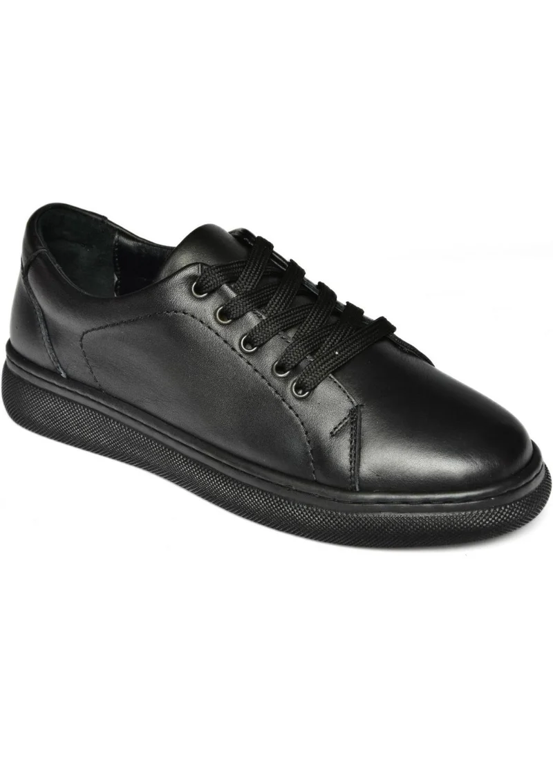 Fox Shoes P555460903 Black Leather Sports Shoes Sneakers