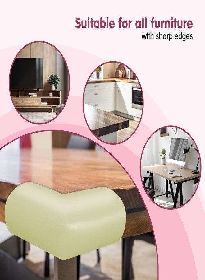 SPOLIK Pack of-4 Edge Protector for Furniture Table for Baby Kids Edge and Babies, Toddles, Kids Foam Corner Covers for Furniture, Table, Desk Extra Soft and Cushioned (Cream, Pack of-4) - Image 3