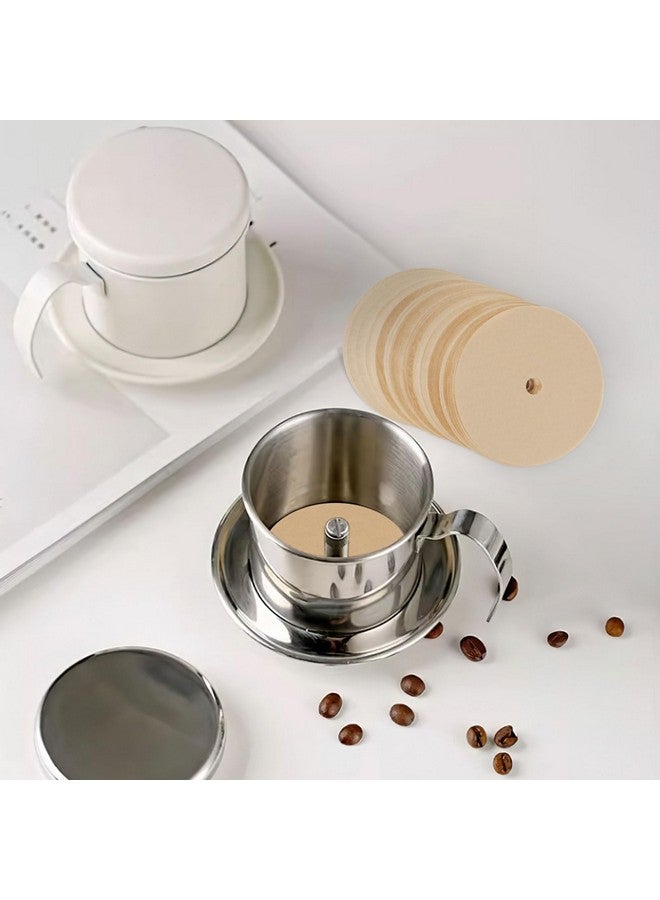 Prudiut 200 Count Percolator Coffee Filters, 3.75 Inch Natural Unbleached Disposable Coffee Filter Disc Coffee Filters for Camping Coffee Pot Home Office Use - Image 4