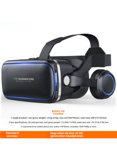 Upgraded Version VR Glasses Virtual Reality 3D Eyes Headset Shinecon G04EA Enhanced Model For Children Adults Fashion Business-Color:Generation 6 VR-Standard Edition