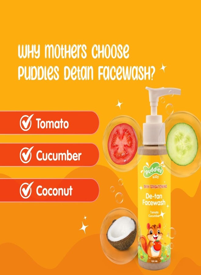Puddles Happy Holidays Kids Skincare Set | Detan Facewash + Soap | Removes Tan, Brightens & Softens Skin | Natural, pH Balanced, Mom-Approved | Safe for Daily Use & Perfect Festive Gift - Combo Pack - Image 2