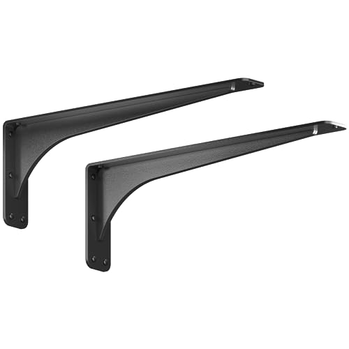 Starby Gladiator Series Solid Heavy Duty Welded 500 Lb Low Profile Granite Countertop Support Shelf Brackets Floating Shelf Discrete Slim 500 LB Capacity (2 Pack) (7" x 21" x 2.5") - Image 1