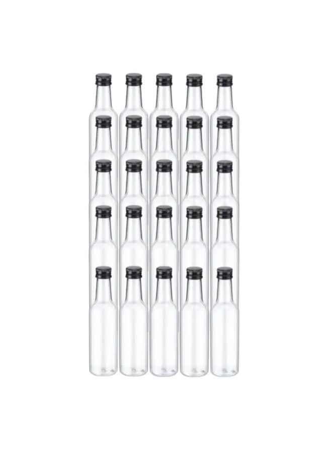 vsell24 25pcs 250ml Empty Plastic Bottles with Leak-Proof Black Screw Caps – Durable & BPA-Free - Image 1
