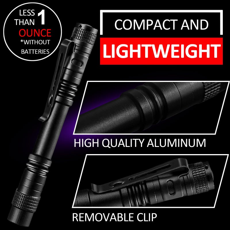 Beieverluck 10 Pack UV Black Light Flashlight Mini 395nm Pen Light with Clip LED Handheld Blacklight Detector for Leak Pet Urine Hotel Inspection Dry Stain and Bed Bug, Large - Image 3