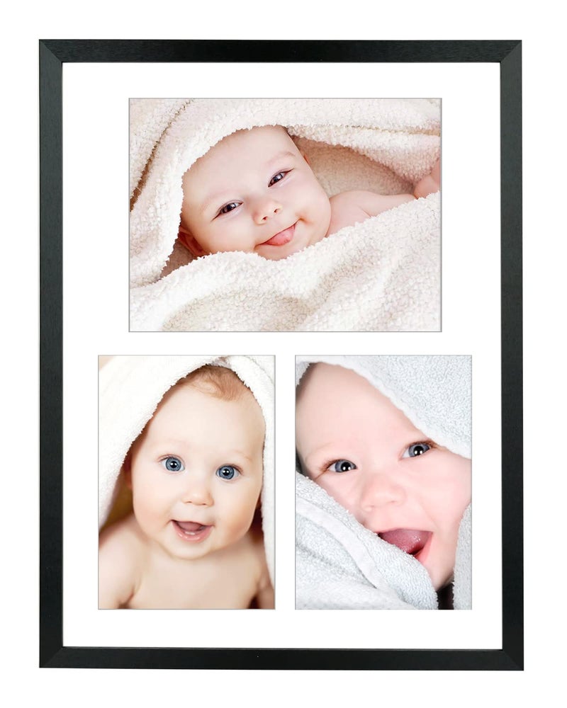 إطار صور كولاج LTYHHK 5x7 لثلاث فتحات يناسب صورتين 5x7 وواحدة 6x8 مع إطار أو 12x16 بدون إطار باللون الأسود مجموعة متعددة الصور لإطار صور عائلية 5x7