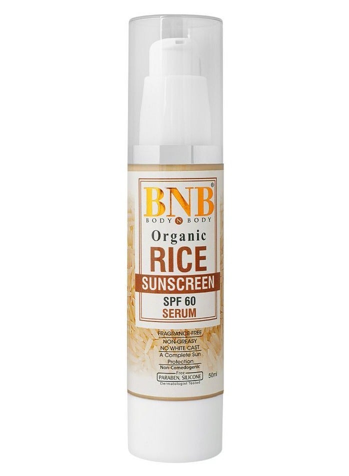 BNB Rice Extract Sunscreen Serum SPF60 50ml - Image 1