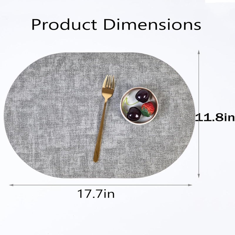 BS B&S Reversible PVC Leather Oval Placemats - Ash Brown - Image 5