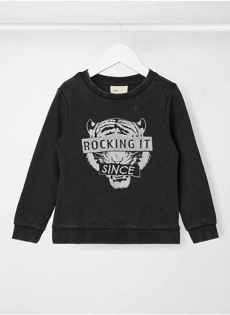 اونلي Girls Slogan Print Sweatshirt