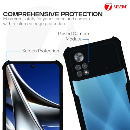 7-Seven 7SEVEN® Ipacky Back Cover for Poco X4 Pro 5G Mobile Back Case Shock Proof Design Camera Edges Protection Crystal Clear Phone Case Precise Cutouts Matte Black Soft Bumper Phone Cover - Image 3