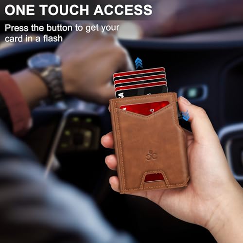 SEMORID Wallet for Men Wallet with Slim Pop Up Card Holder 9-13 Cards, Bifold Minimalist Smart Wallet RFID Blocking Credit Card Holder with ID Window & Stretchable Cash Slot Compact Metal Aluminum Card Case - Image 2