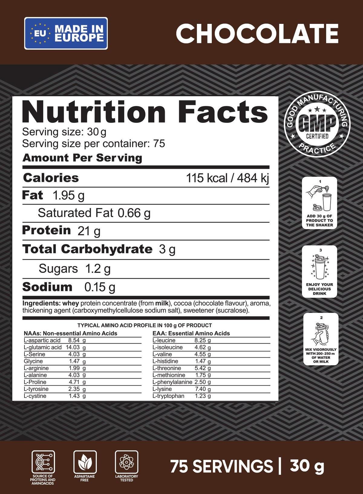Aidplus Whey Protein Concentrate Chocolate 2270g