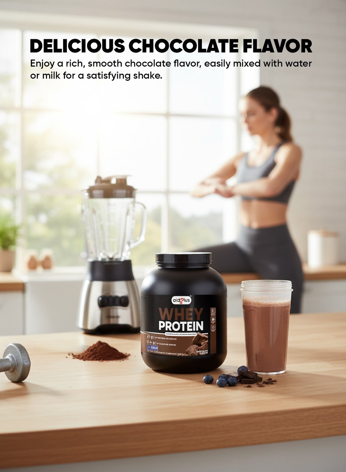 Aidplus Whey Protein Concentrate Chocolate 2270g