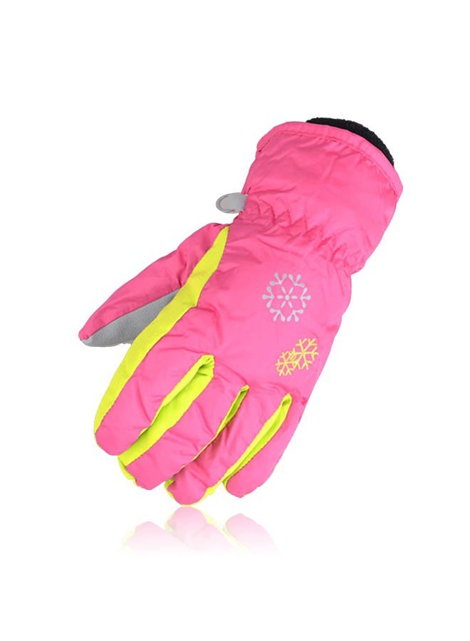 AMYIPO Kids Winter Snow Ski Gloves Children Snowboard Gloves for Boys Girls (Pink-3, 4-5 Years) - Image 2