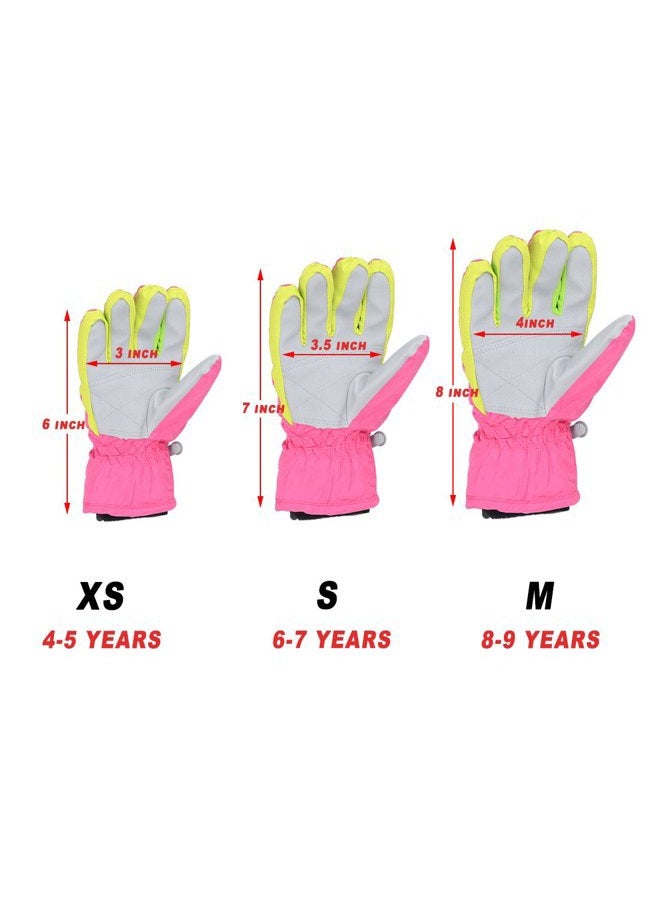 AMYIPO Kids Winter Snow Ski Gloves Children Snowboard Gloves for Boys Girls (Pink-3, 4-5 Years) - Image 5